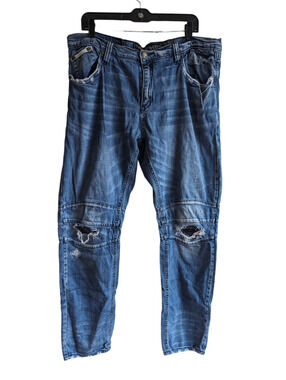 Heritage America Denim Distillery Distressed Men's Blue Jeans 40x34